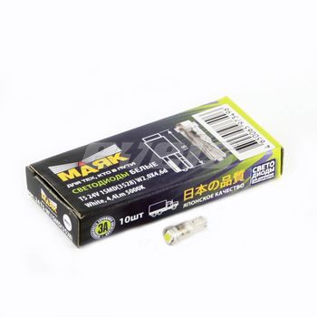 Лампа светодиодная "Маяк" 24V Т5 (W2.0x4.6D) [1SMD] WHITE 5500K